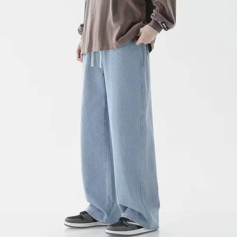 2023 Korean Fashion Men's Casual Ankle-Length Wide-leg Jeans - Buy Center US