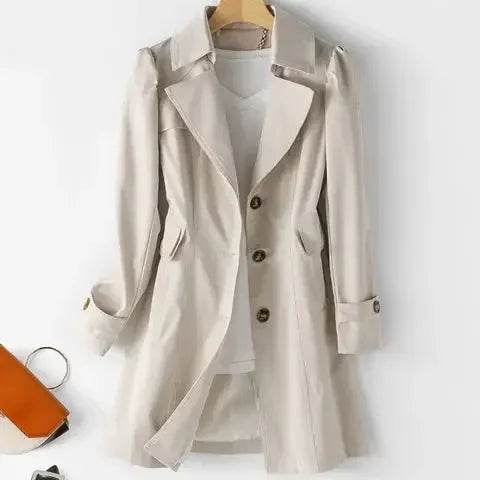 Kalenmos Women’s Slim Fit Trench Coat - Elegant Autumn Outerwear - Buy Center US