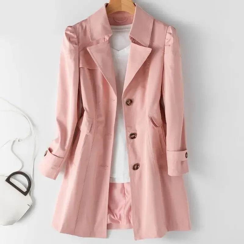 Kalenmos Women’s Slim Fit Trench Coat - Elegant Autumn Outerwear - Buy Center US