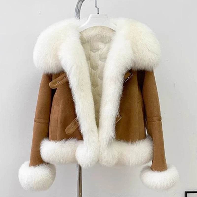FURTJY Women's Real Fur Coat - Thick Duck Down Jacket for Winter - Buy Center US