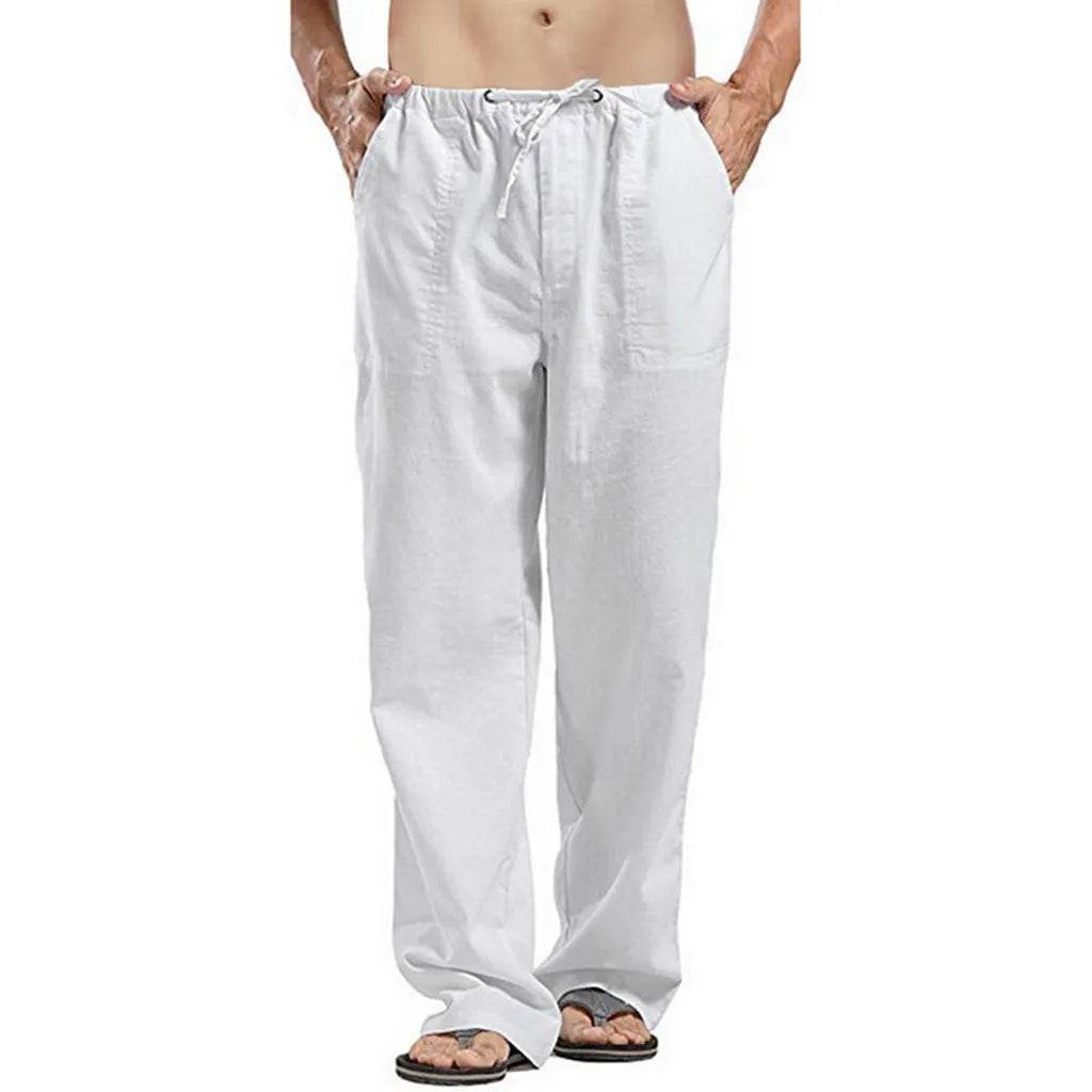 2025 Men's Cotton Linen Pants - Casual Breathable Summer Trousers - Buy Center US