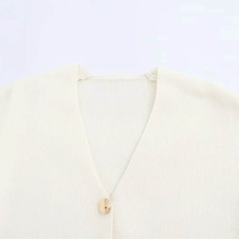 TRAF Women's Elegant Short Sleeve Jacket - Casual Knit Outerwear - Buy Center US