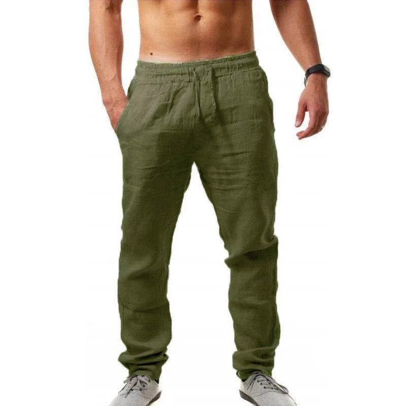 2025 Men's Cotton Linen Pants - Casual Breathable Summer Trousers - Buy Center US