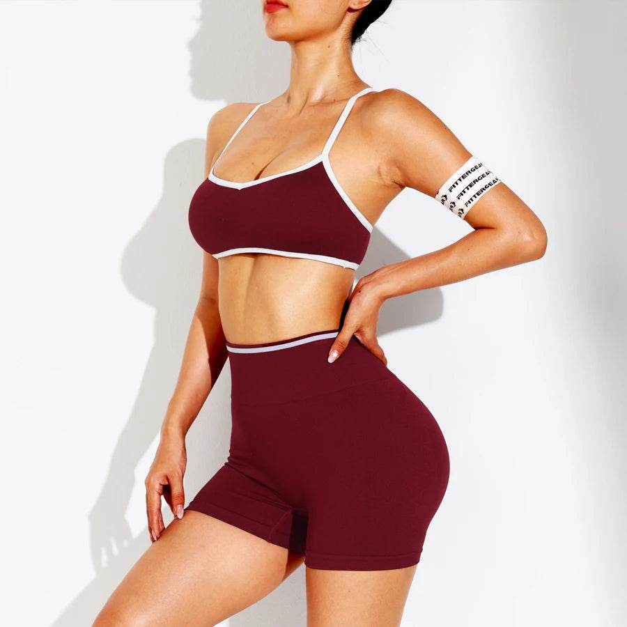 LLHOSO Women's Seamless Sports Bra & Shorts Set - Tummy Control Gymwear - Buy Center US