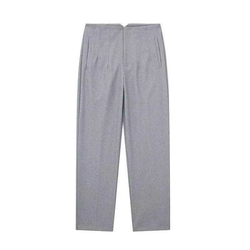 TRAF Women's High Waist Trousers - Formal & Casual Cropped Pants - Buy Center US