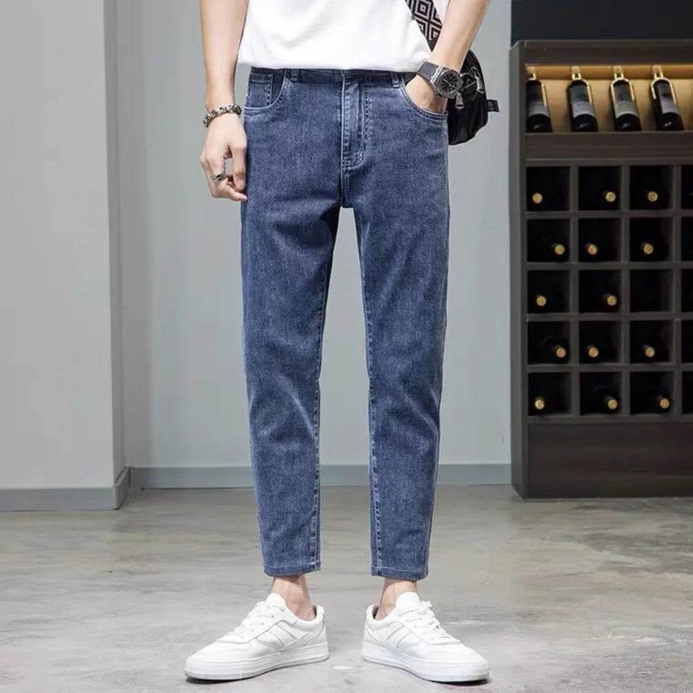 Luxury Men's Blue Jeans - Stylish Slim Fit Casual Denim Pants - Buy Center US