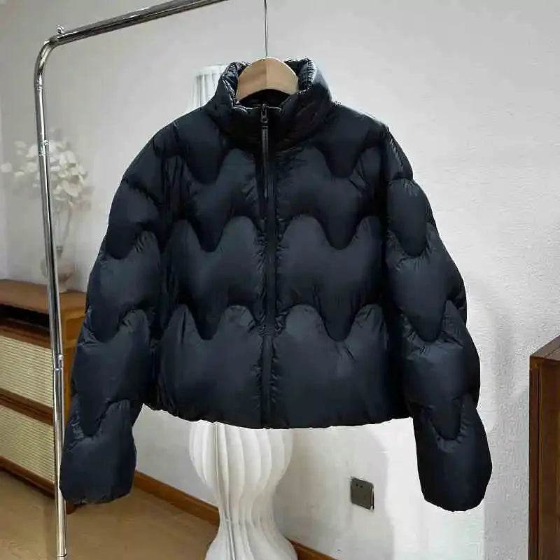 Women's Short Puffer Jacket 2025 - 90% White Duck Down, Casual Style - Buy Center US
