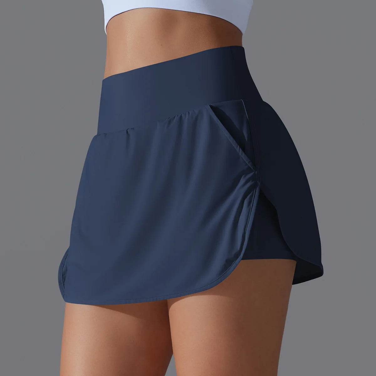 LUOBOLAN Women's 2 in 1 Tennis Skirt - High Waist, Quick Dry Fitness - Buy Center US