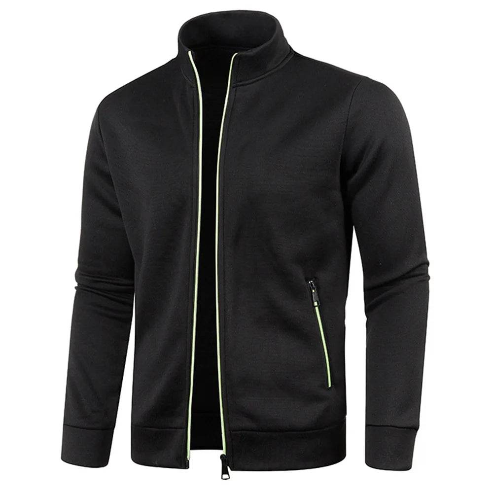 Men's Casual Thicken Jacket - Zipper Stand Collar Slim Fit Outerwear - Buy Center US