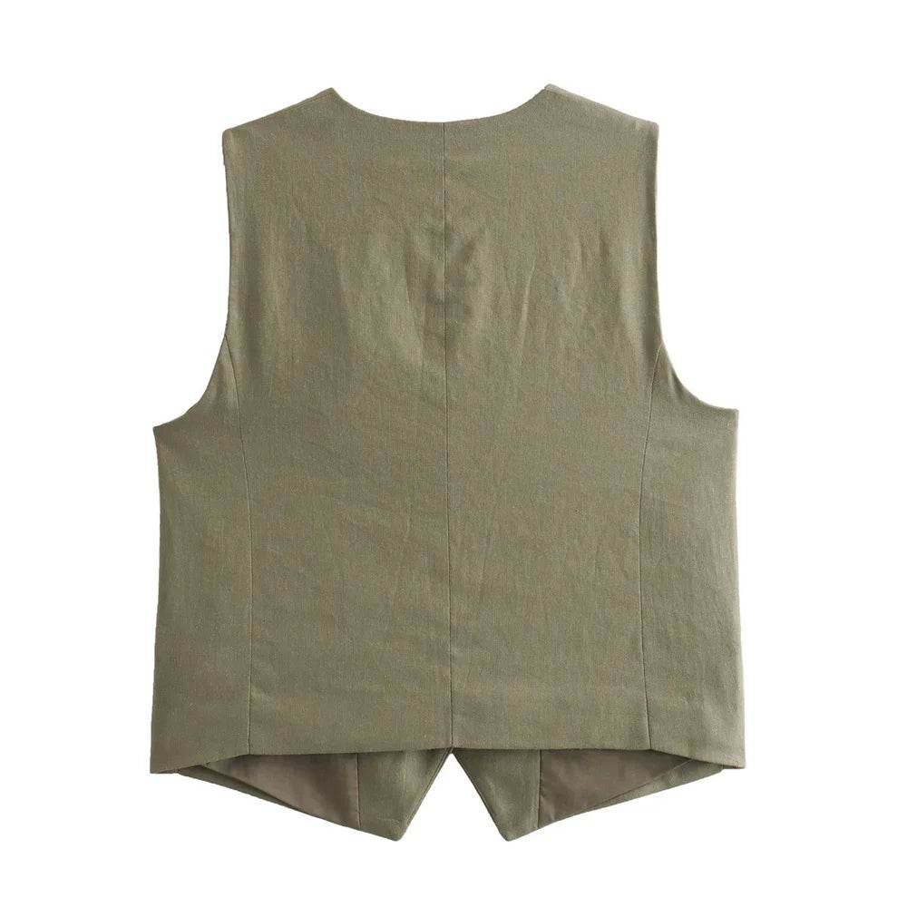 ZERAIN Women's Summer V-Neck Sleeveless Vest & High Waisted Shorts - Buy Center US