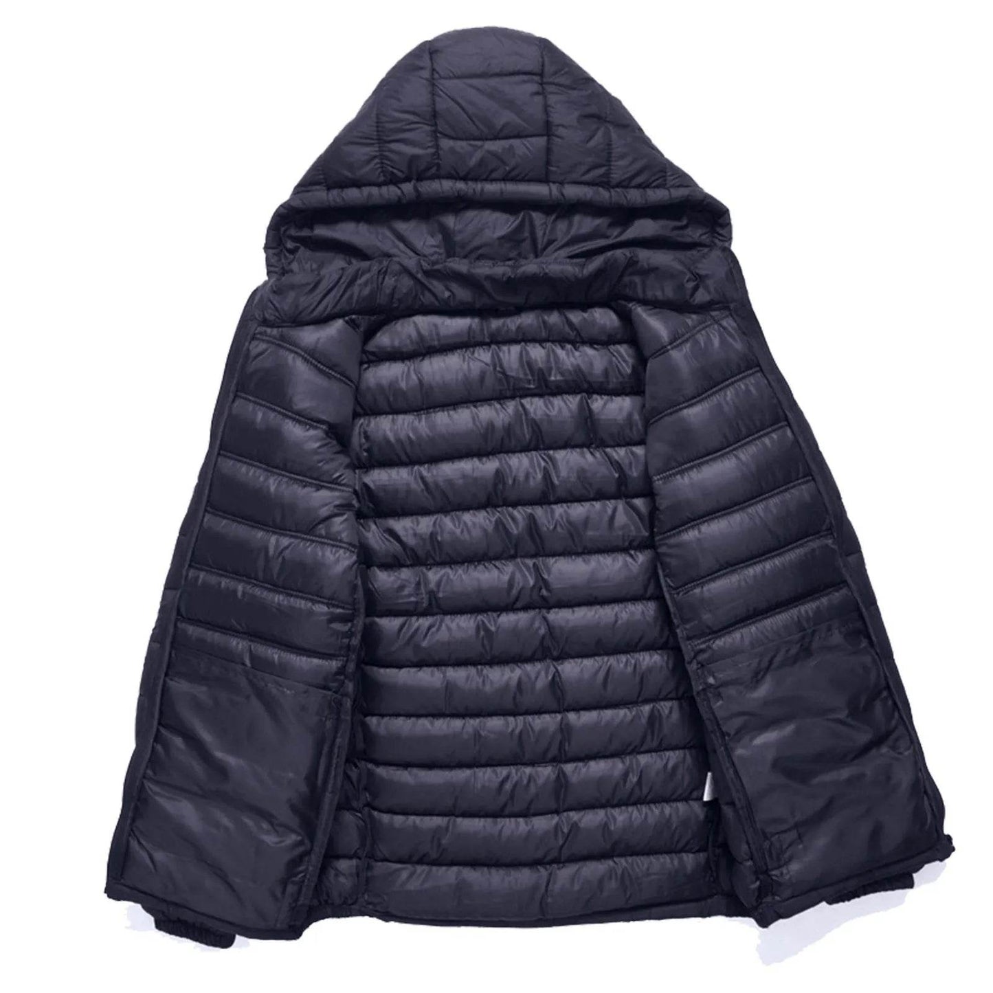 Men's Thick Cotton Padded Jacket with Hood - Detachable Zipper for Winter - Buy Center US