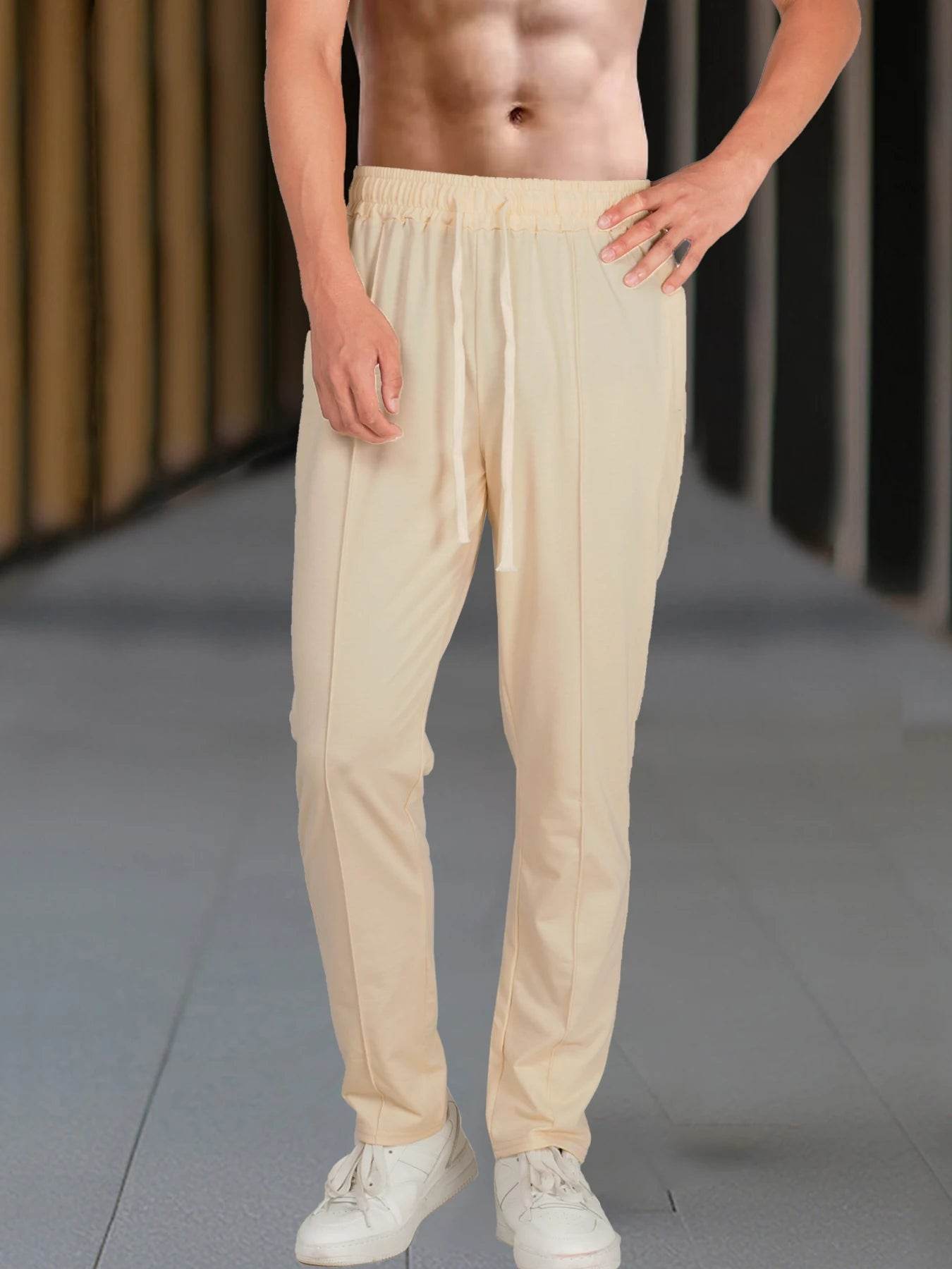 2024 Men's Casual Solid Color Pants - Lightweight Loose Fit Style - Buy Center US