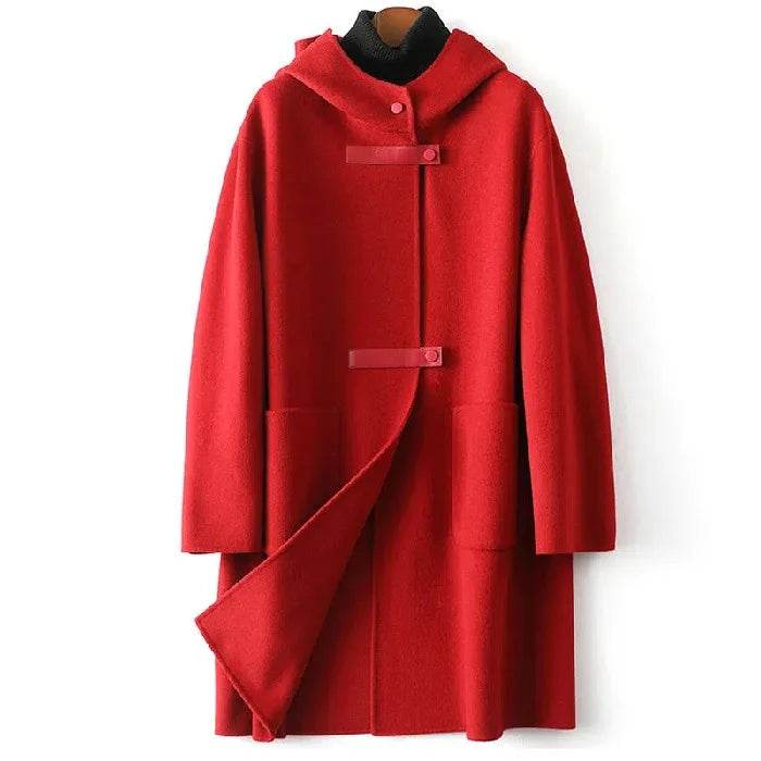 Women’s Double-Sided Cashmere Coat - Slim Fit Wool Windbreaker - Buy Center US