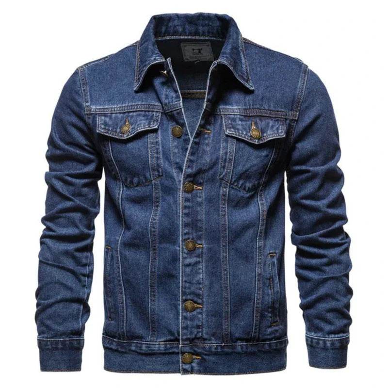 MISNIKI Men's Casual Jeans Jacket - Versatile Solid Color Outerwear - Buy Center US