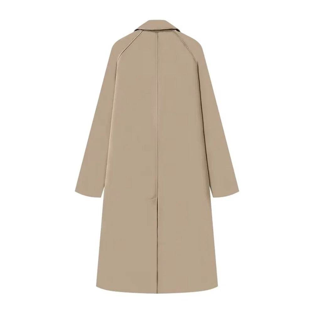 Zach Ailsa Women's Winter Trench Coat - Single Breasted, Long Sleeve - Buy Center US