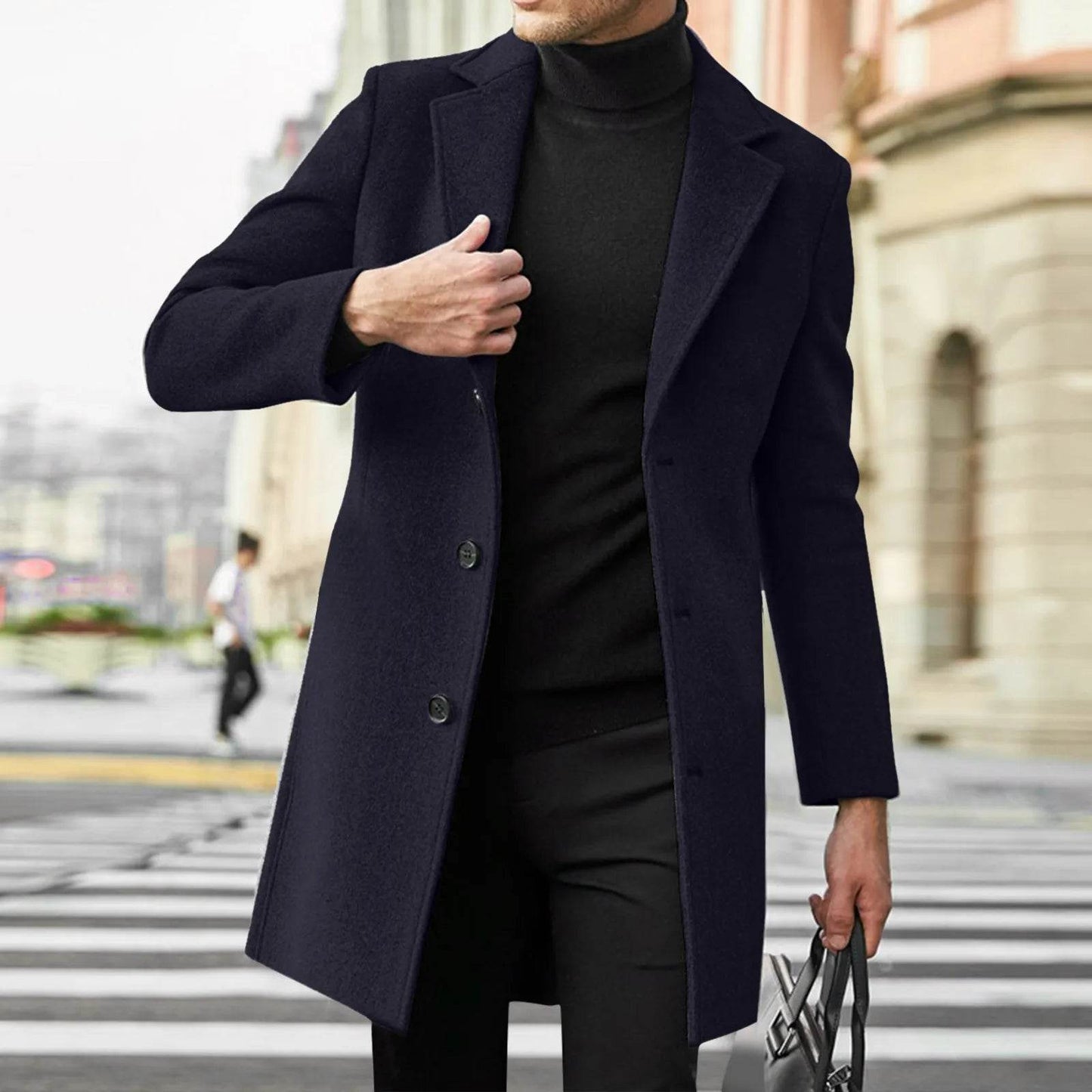 ZOMAXIUJEE Men’s Slim Fit Woolen Winter Jacket - Vintage Style Padded Coat - Buy Center US