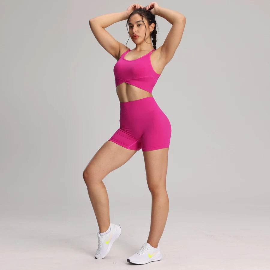 LLHOSO Women's Gym Clothing Set - Sporty Yoga Shorts & Tracksuit - Buy Center US