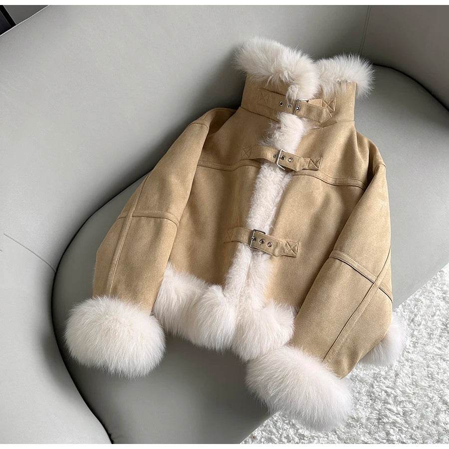 FURTJY Women's Real Fur Coat - Thick Duck Down Jacket for Winter - Buy Center US