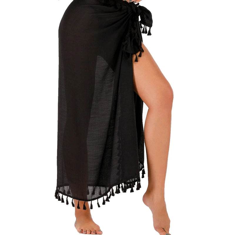 Stylish Multi-Purpose Beach Towel with Tassel - Women’s Summer Cover Up - Buy Center US