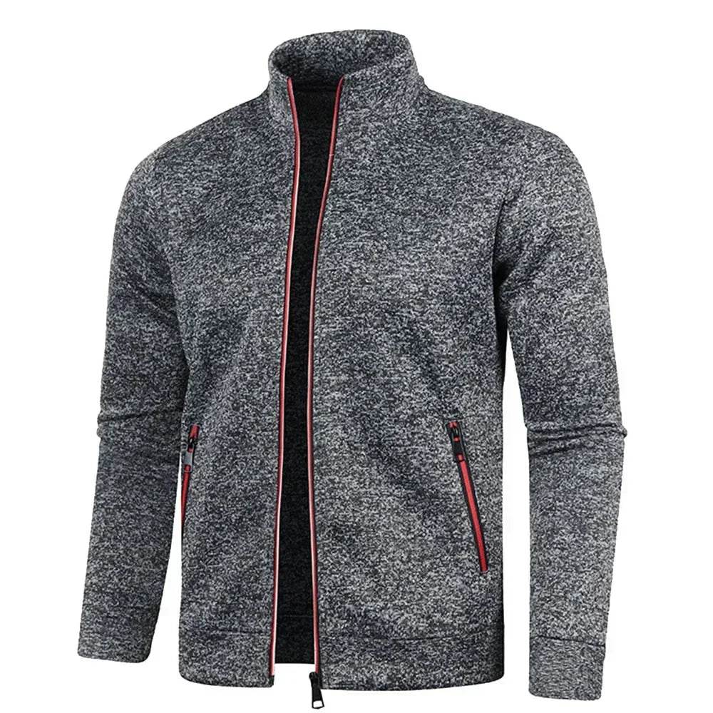 Men's Casual Zipper Hoodie - Stylish Black/Green/Gray Color Block Sweatshirt - Buy Center US