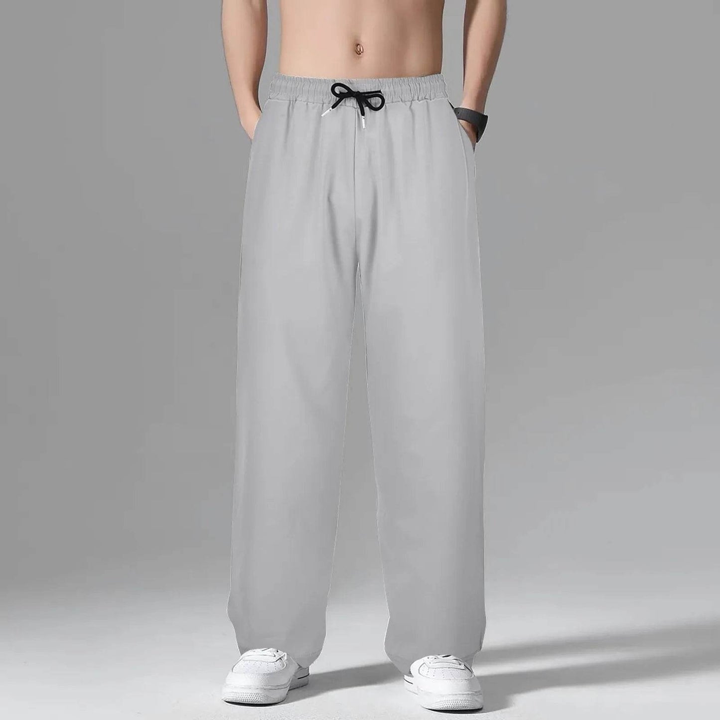 Men's Loose Fit Casual Trousers - Deep Pockets, Wide Leg Design - Buy Center US