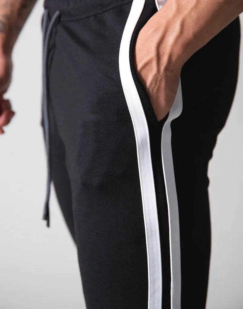 GYMNORTH Men's Casual Sports Pants - Spring/Fall Zippered Striped Design - Buy Center US