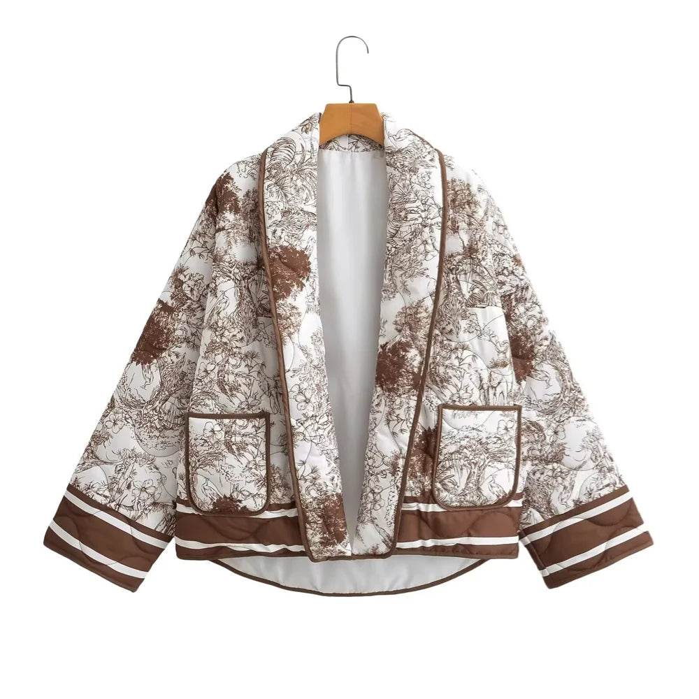 Taop&Za Women's Casual Long Sleeve Printed Cotton Jacket - Autumn Style - Buy Center US