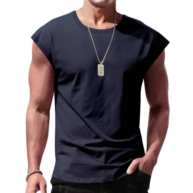 Men's Summer Sleeveless T-Shirt - Casual Sports Loose Fit Vest - Buy Center US