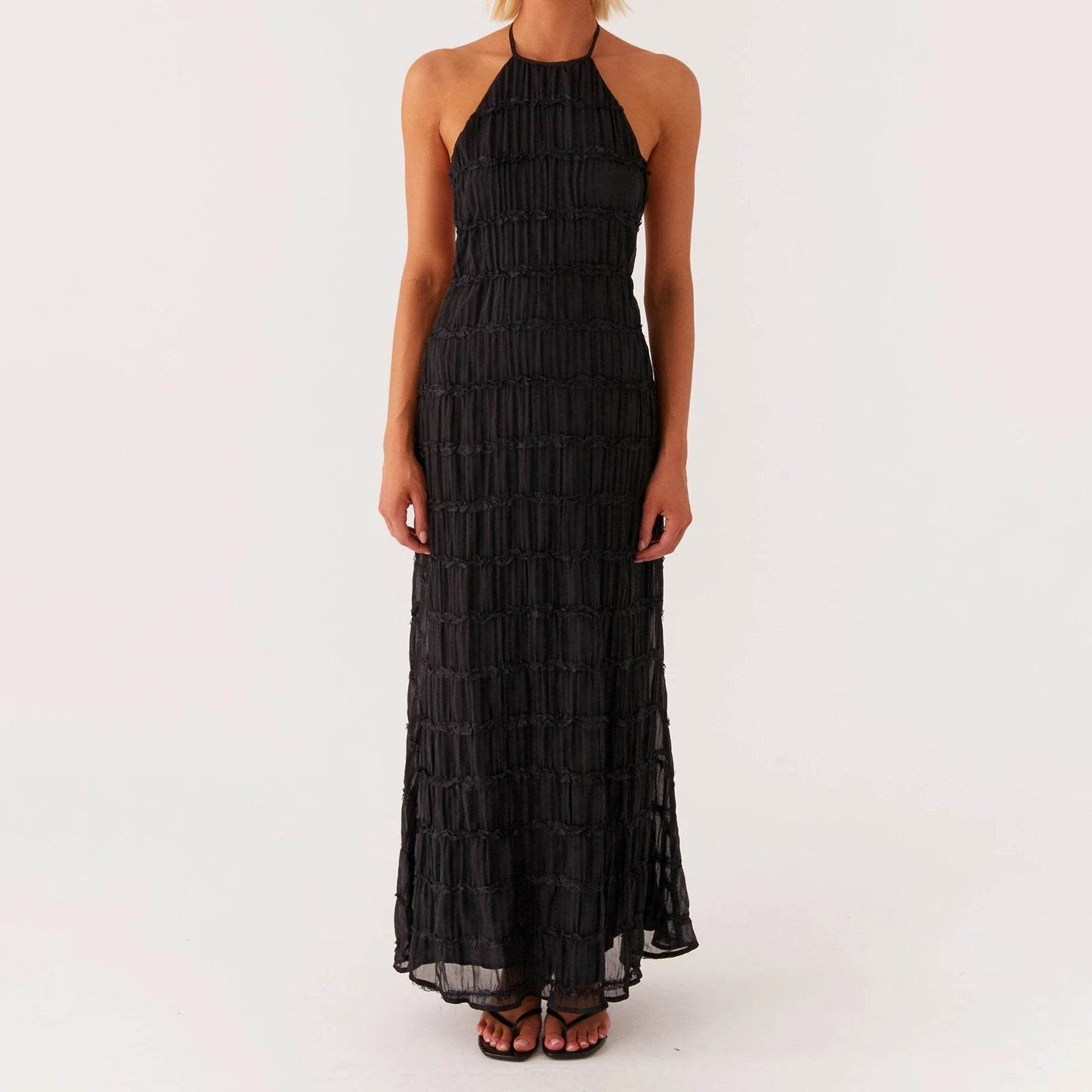 Hirigin Women’s Ruched V-Neck Cocktail Dress - Elegant Clubwear Maxi - Buy Center US