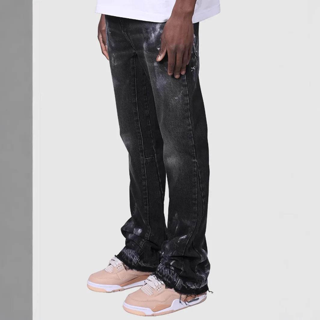 Wulend Men's Vintage Straight Jeans - Mid Waist Distressed Denim Pants - Buy Center US