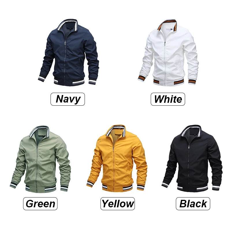ZHANLINWU Men's Bomber Jacket - Casual Zipper Coat for Spring & Autumn - Buy Center US