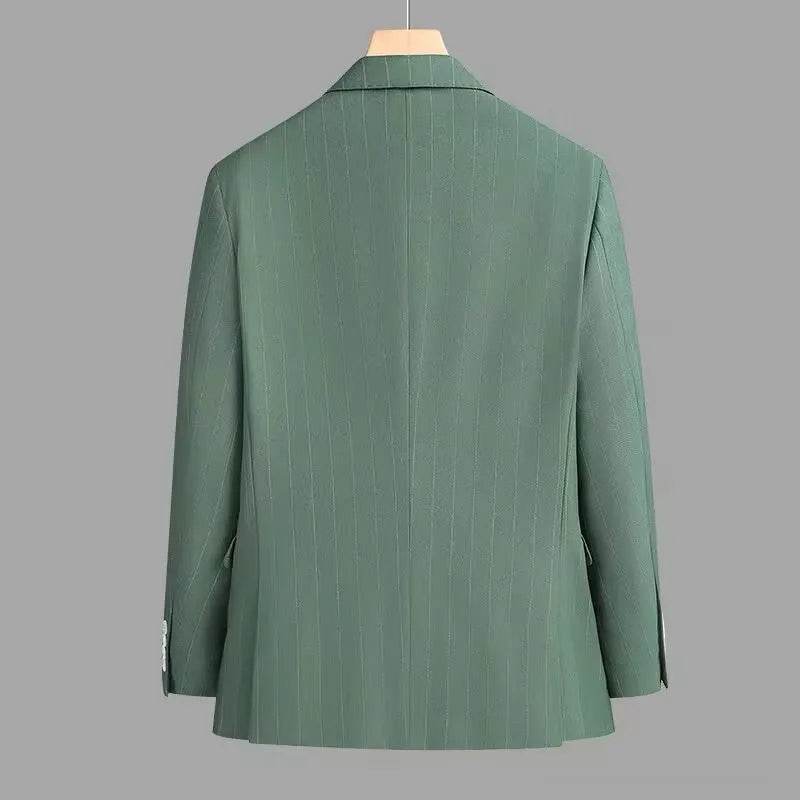 GPBD Men's Spring Casual Suit Jacket - Double Slit, Trendy Green Top - Buy Center US
