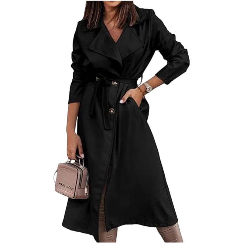RVHS Women's Wool Blend Double Breasted Trench Coat - Casual Style - Buy Center US