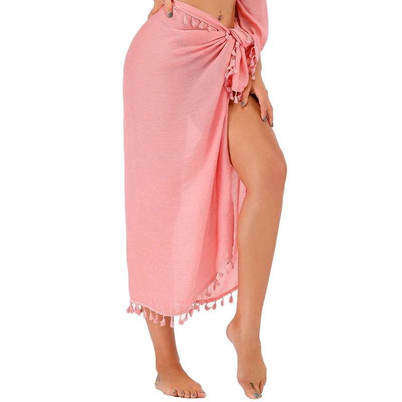 Stylish Multi-Purpose Beach Towel with Tassel - Women’s Summer Cover Up - Buy Center US