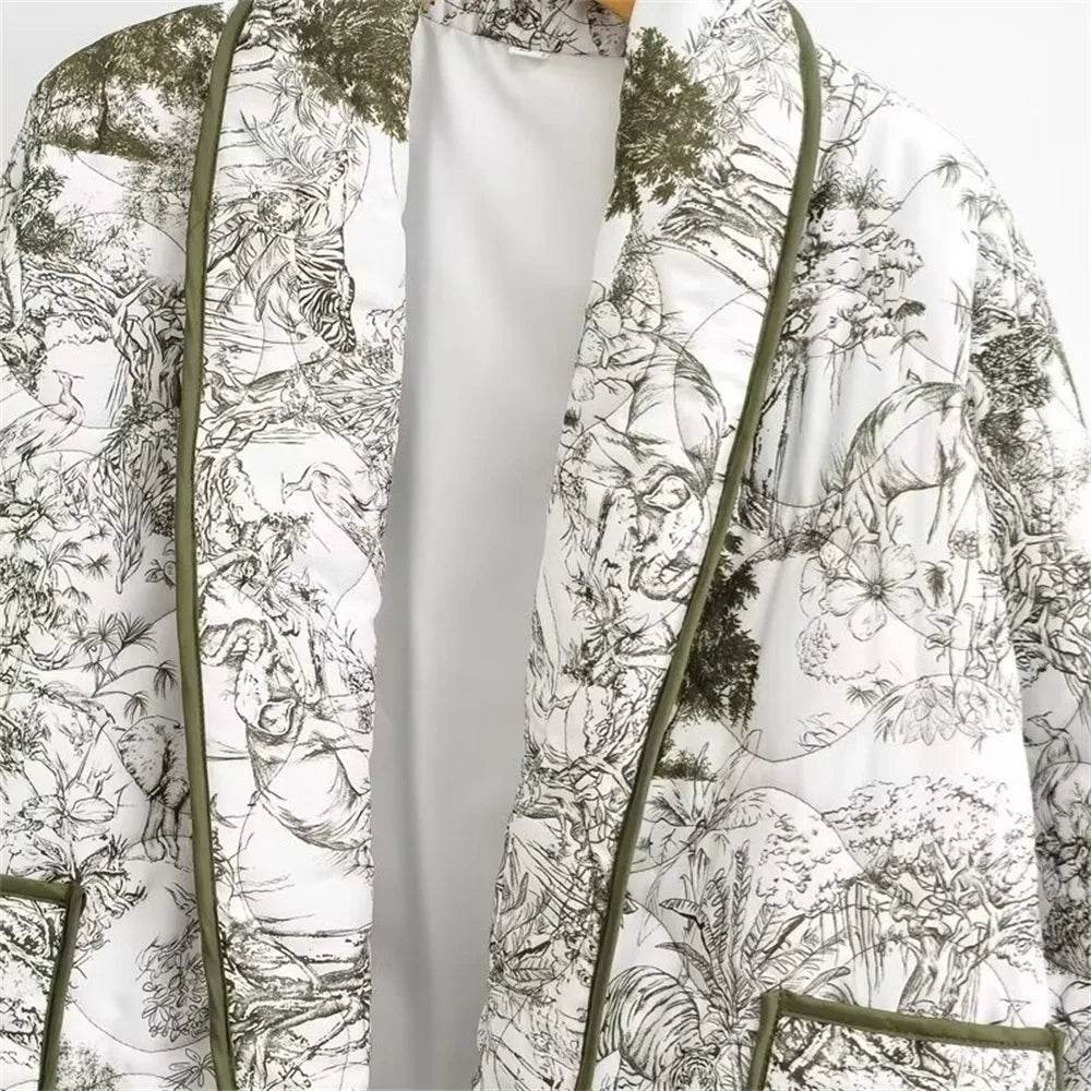 Taop&Za Women's Casual Long Sleeve Printed Cotton Jacket - Autumn Style - Buy Center US