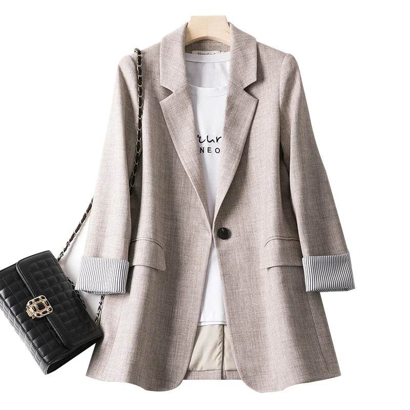 Ladies Casual Plaid Blazer - All Season Business Office Wear - Buy Center US