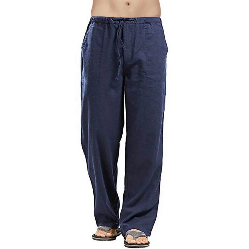 2025 Men's Cotton Linen Pants - Casual Breathable Summer Trousers - Buy Center US