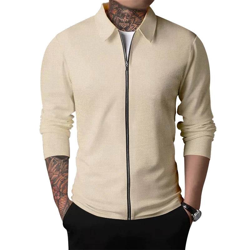 2024 Men's Casual Zipper Jacket - Spring & Autumn Long Sleeve Coat - Buy Center US