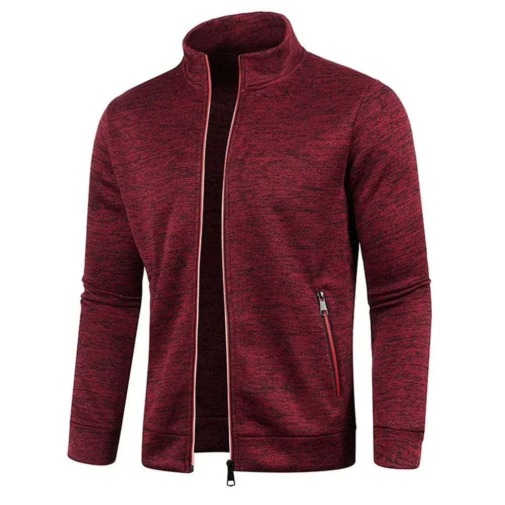Men's Casual Zipper Hoodie - Stylish Black/Green/Gray Color Block Sweatshirt - Buy Center US