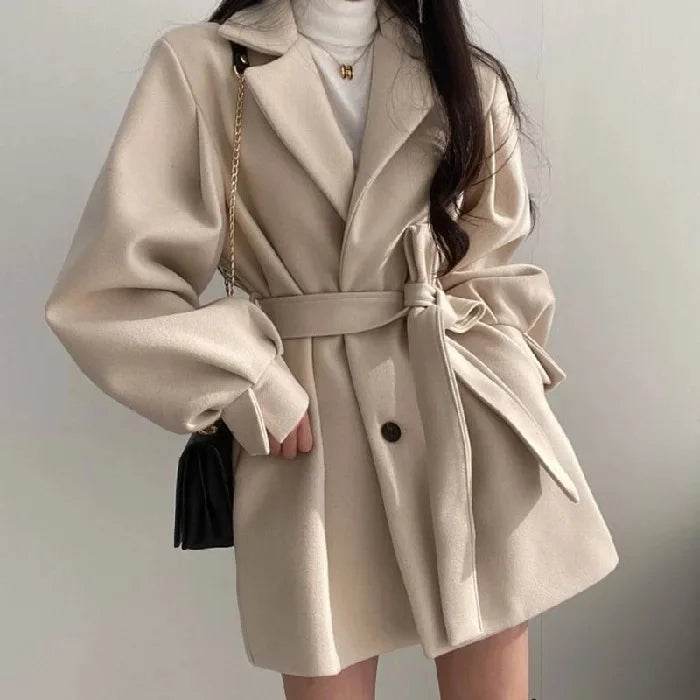 Women's Thickened Woolen Coat - Dragon & Phoenix Pattern for Autumn/Winter - Buy Center US