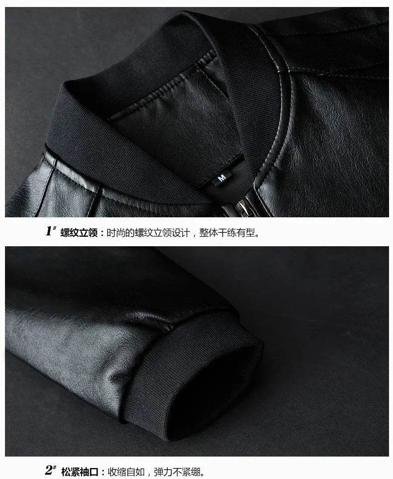 2024 Autumn Men’s Black Biker PU Leather Jacket - Slim Casual Fit - Buy Center US