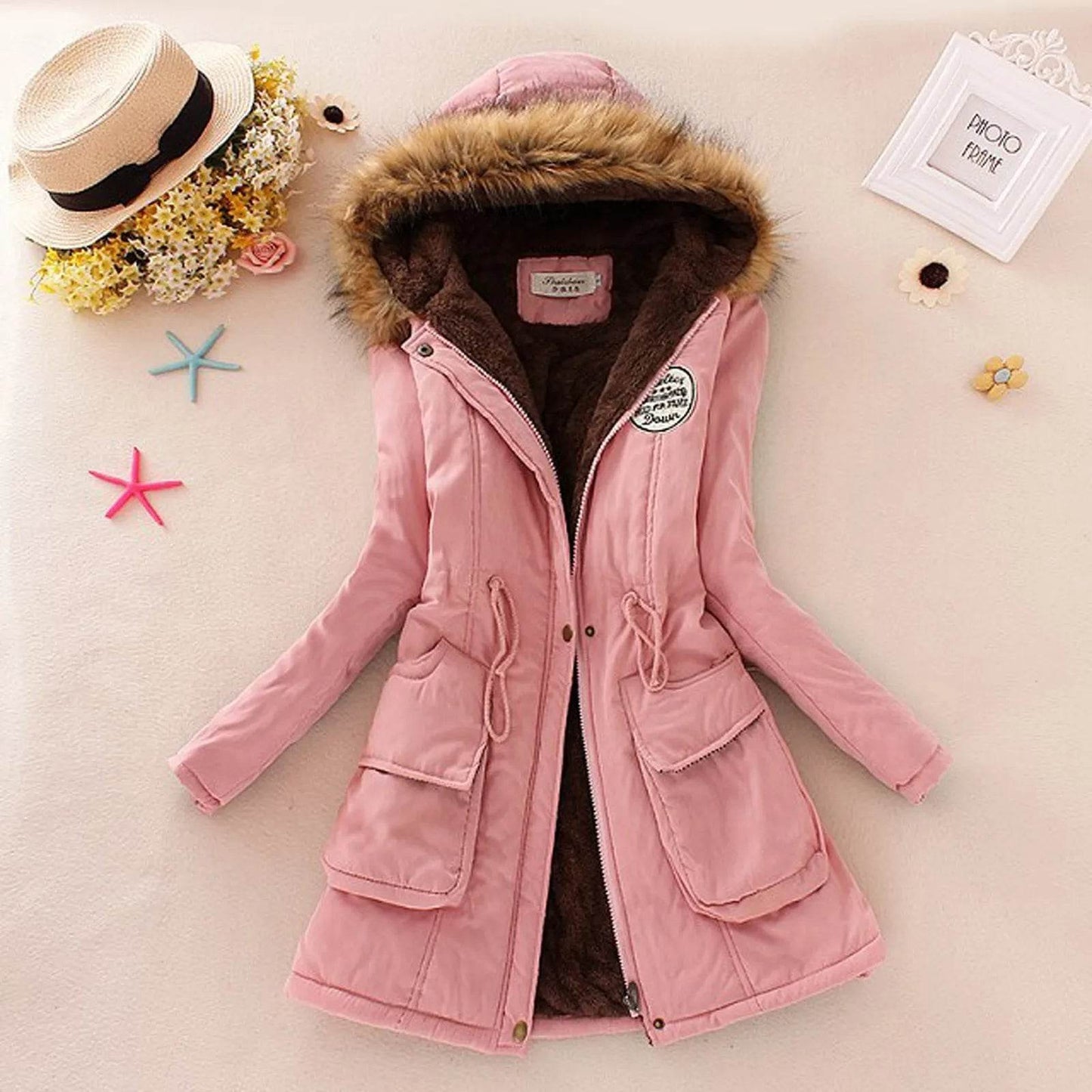 Women's Plus Size Warm Hooded Parka - Fleece Lined Mid-Length Jacket - Buy Center US