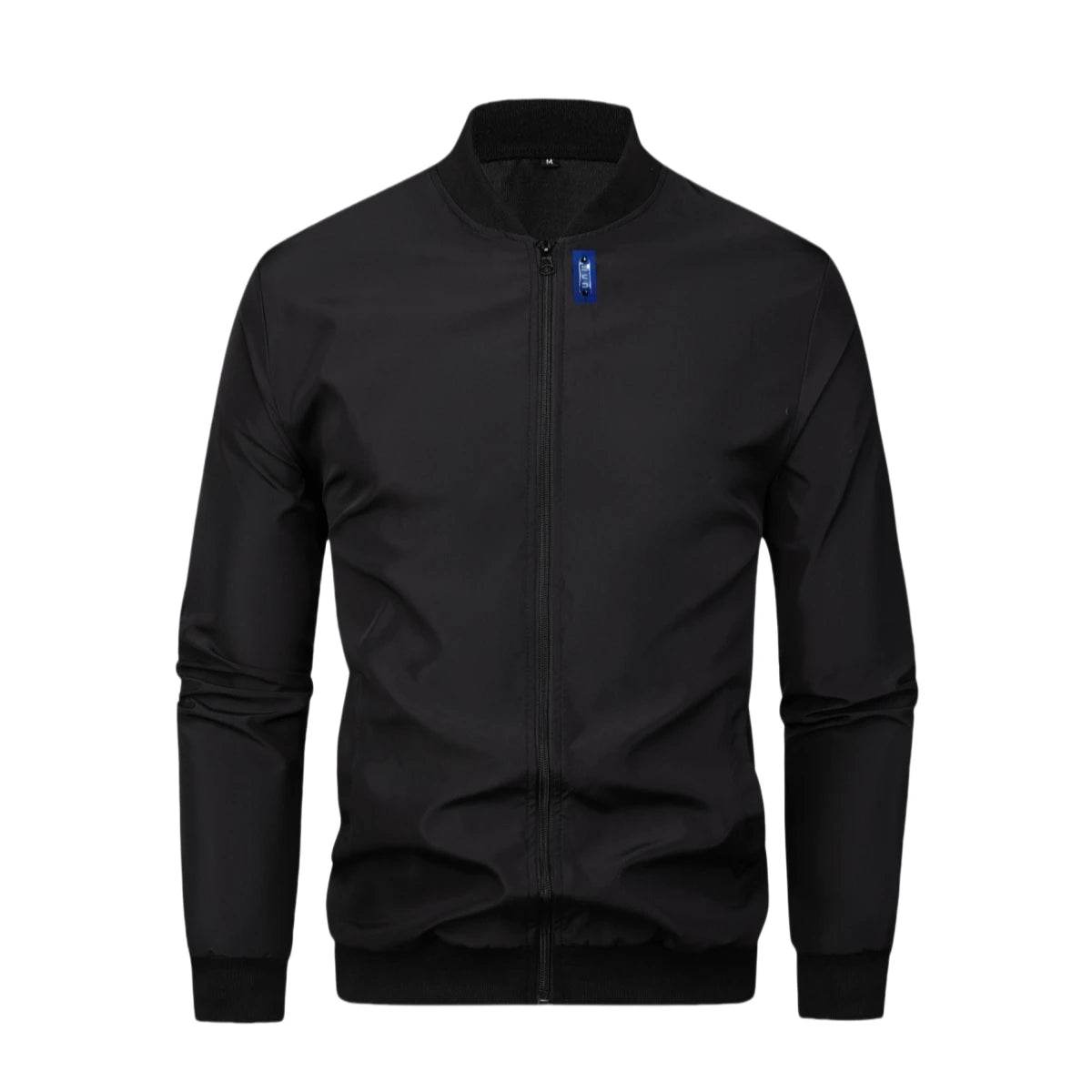 Men's Casual Thin Baseball Collar Jacket - Solid Color, Loose Fit for Spring - Buy Center US