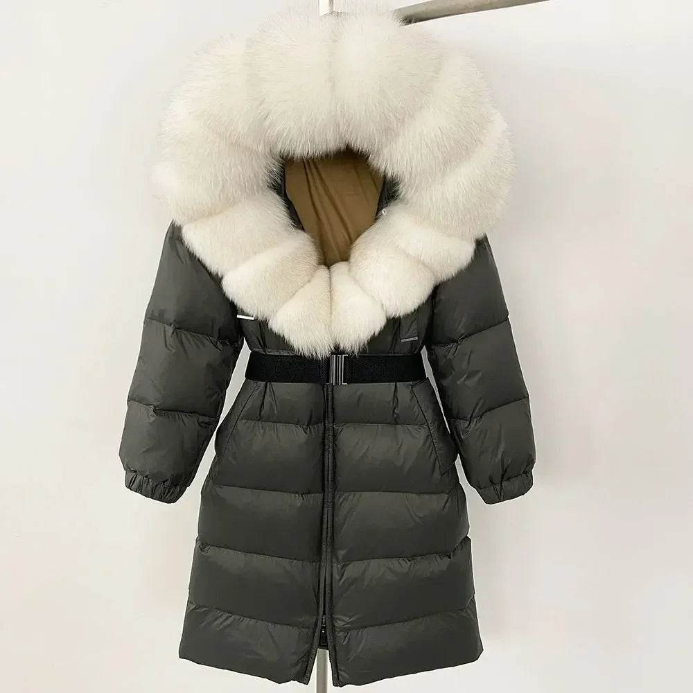 Women's Thick Warm Winter Jacket - 90% Duck Down & Fox Fur Collar - Buy Center US