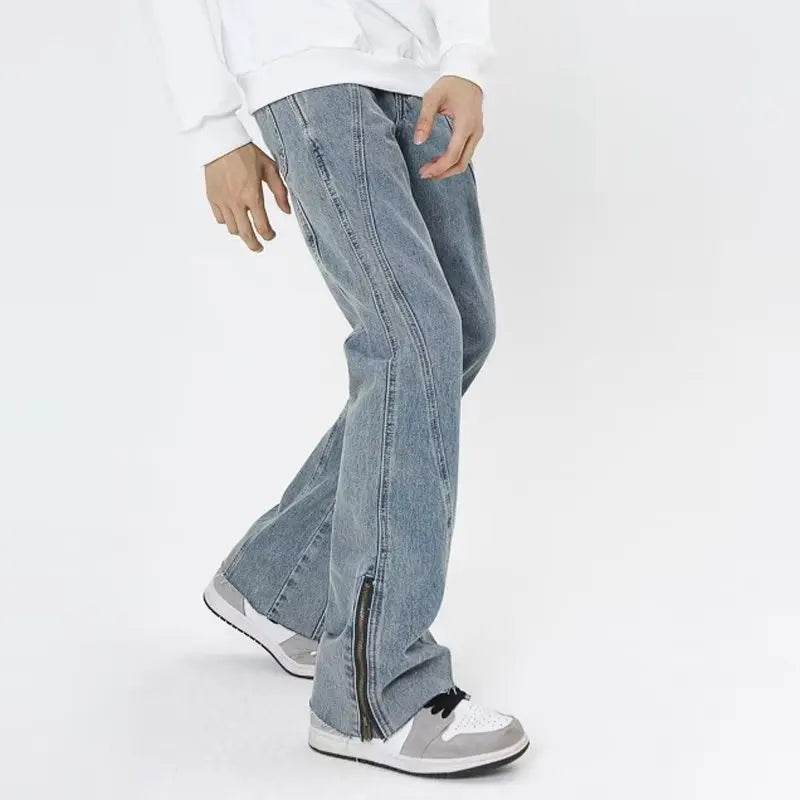 2023 Y2K Fashion Baggy Flare Jeans - Men's Distressed Denim Pants - Buy Center US