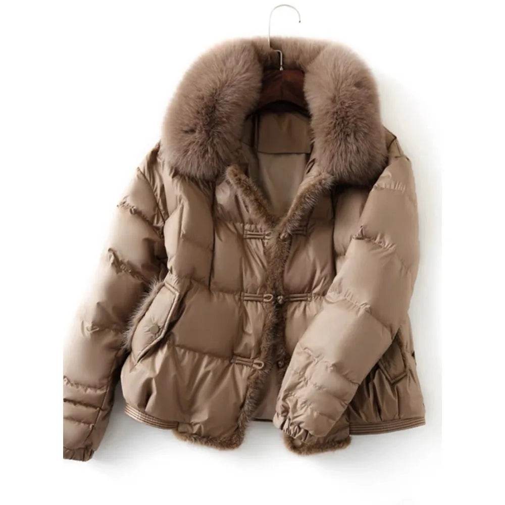 Vintage White Duck Down Parka - Women's Warm Puffer Coat 2024 - Buy Center US