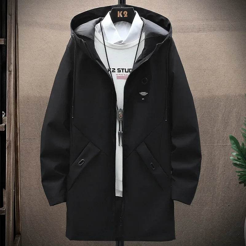 2023 Men's Hooded Jacket - Casual Zip-up Trench Coat for Autumn - Buy Center US