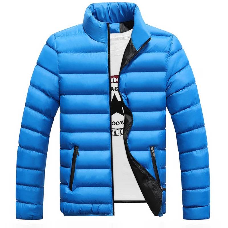 Men's Winter White Duck Down Jacket - Warm Hooded Slim Fit Puffer Coat - Buy Center US