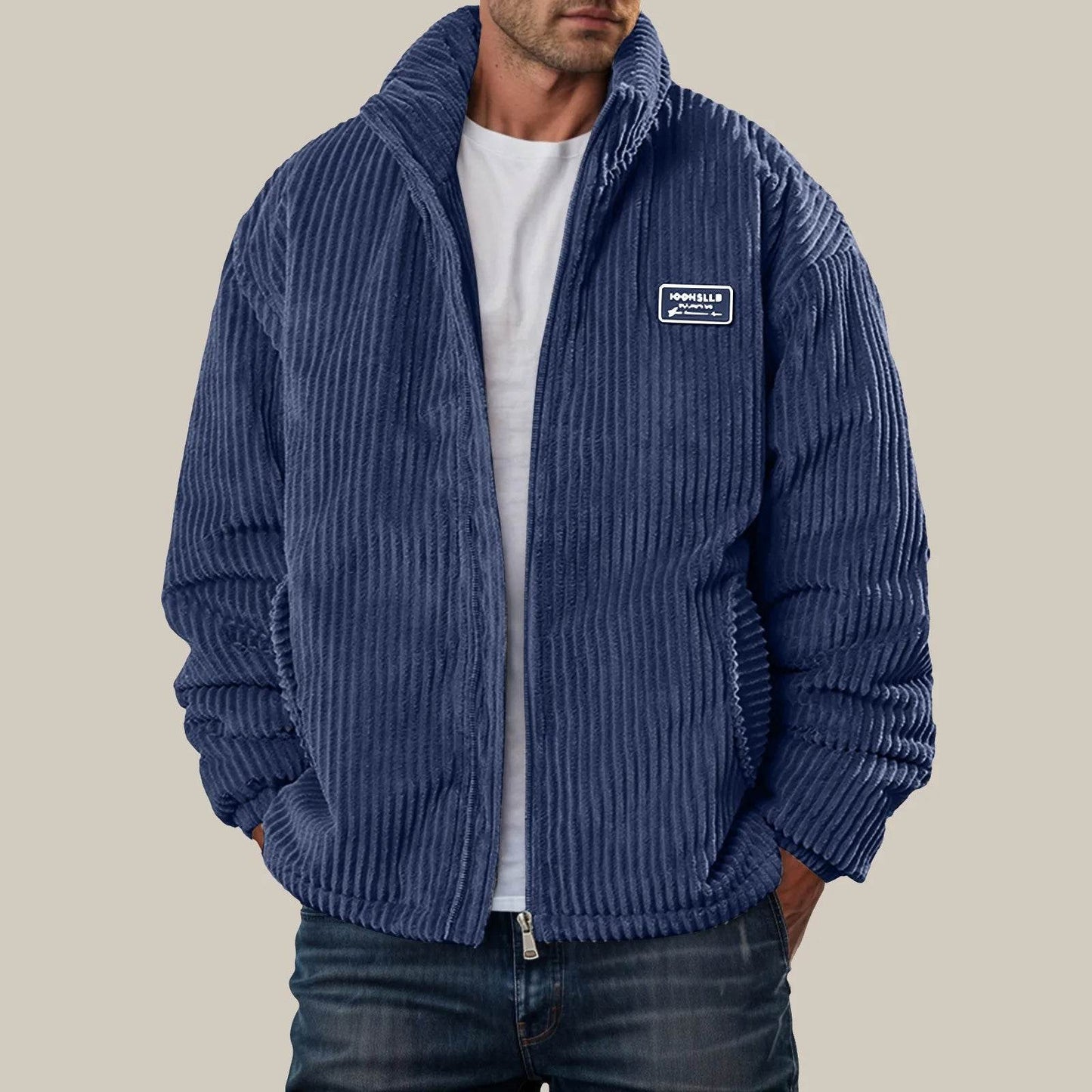 Men's Corduroy Winter Down Coat - Warm Quilted Jacket for Outdoor Style - Buy Center US