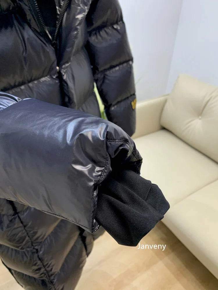 Women's White Duck Down Jacket - Long Fluffy Puffer Coat for Winter - Buy Center US
